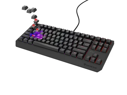 GENESIS Thor 230 TKL CZ SV Outemu Red klawiatura Gaming USB QWERTY Czeski, Słowacki Czarny