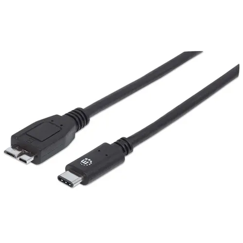 Manhattan 353397 kabel USB USB 3.2 Gen 2 (3.1 Gen 2) 1 m USB C Micro-USB B 10 Gbit/s Czarny