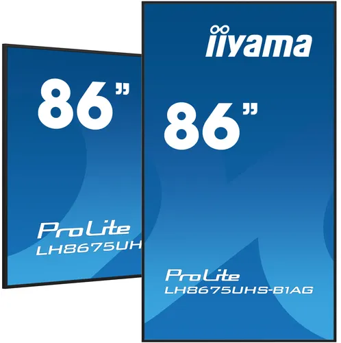 iiyama LH8675UHS-B1AG signage display Płaski panel Digital Signage 2,17 m (85.6") LCD Wi-Fi 500 cd/m² 4K Ultra HD Czarny Procesor wbudowany Android 11 24/7