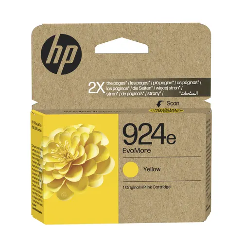 HP Oryginalny żółty tusz 924e EvoMore (4K0U9NE)