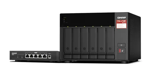 QNAP TS-673A-SW5T serwer danych NAS Tower Ryzen Embedded V1500B 8 GB DDR4 0 TB QNAP QTS Czarny