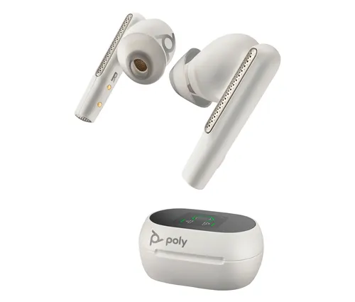 HP Poly Białe etui do ładowania z ekranem dotykowym Poly Voyager Free 60+ UC do adaptera BT700 USB-A