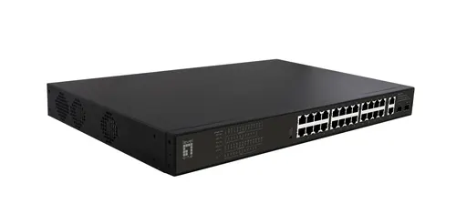 LevelOne GEP-2821 przełącznik sieciowy Nie zarządzany Gigabit Ethernet (10/100/1000) Obsługa PoE 1U Czarny