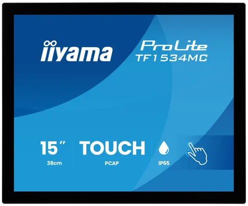 iiyama ProLite TF1534MC-B8X monitor komputerowy 38,1 cm (15") 1024 x 768 px XGA LED Ekran dotykowy Czarny