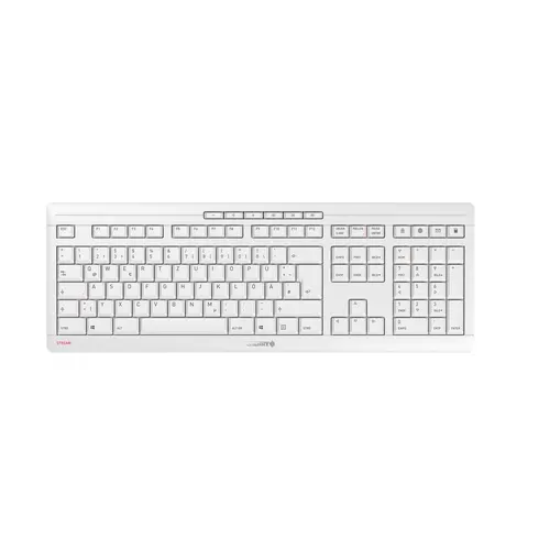 CHERRY Stream Desktop Recharge klawiatura Dołączona myszka Uniwersalne RF Wireless QWERTZ Swiss Szary