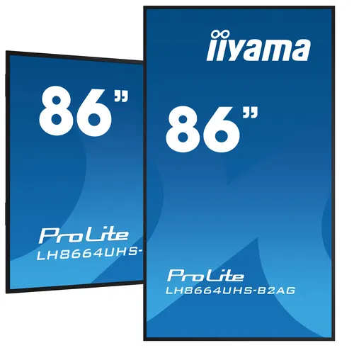 iiyama LH8664UHS-B2AG signage display Płaski panel Digital Signage 2,17 m (85.6") Wi-Fi 500 cd/m² 4K Ultra HD Czarny Procesor wbudowany Android 11 24/7