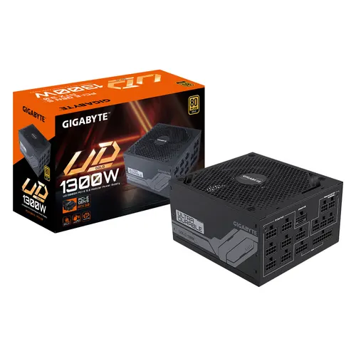 GIGABYTE UD1300GM PG5 moduł zasilaczy 1300 W 20+4 pin ATX ATX Czarny