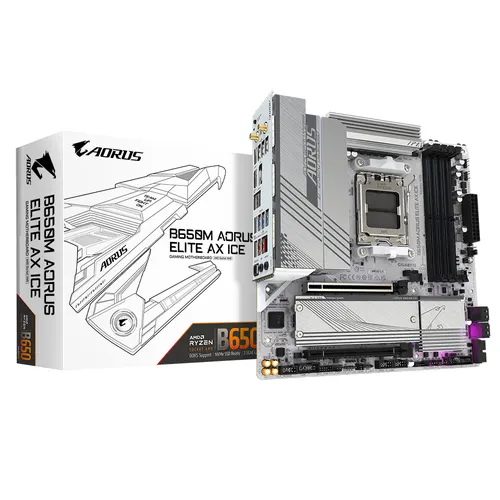 GIGABYTE B650M AORUS ELITE AX ICE płyta główna AMD B650 Gniazdo AM5 micro ATX