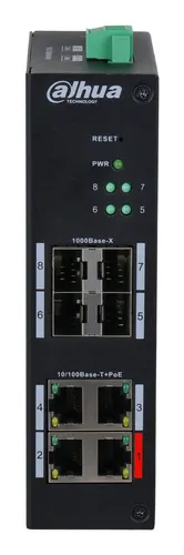 Dahua Technology HS4408-4ET-96 przełącznik sieciowy Zarządzany L2 Fast Ethernet (10/100) Obsługa PoE Desktop Czarny