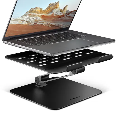 Axagon STND-LQB Laptop-Ständer, Doppelgelenk, höhenverstellbar, faltbar Podstawka pod notebooka i tablet Czarny 43,9 cm (17.3")