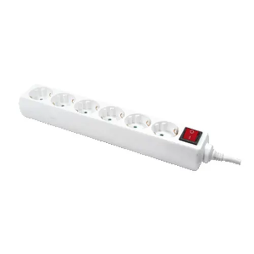 LogiLink LPS202 rozgałęziacz 1,5 m 6 x gniazdo sieciowe Biały