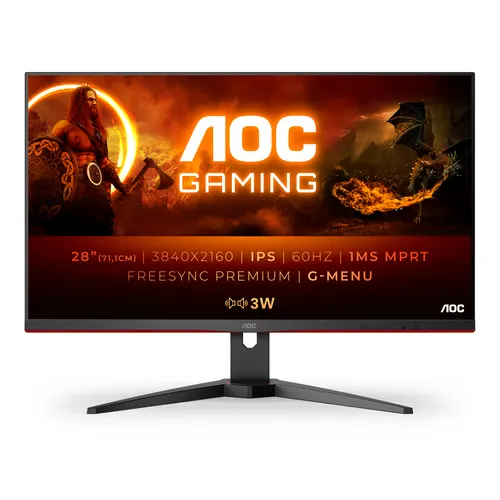 AOC G2 U28G2AE/BK monitor komputerowy 71,1 cm (28") 3840 x 2160 px 4K Ultra HD LED Czarny