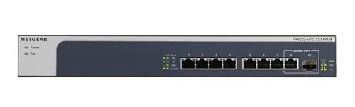 NETGEAR XS508M Nie zarządzany 10G Ethernet (100/1000/10000) Szary, Srebrny