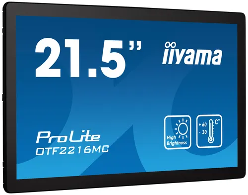 iiyama OTF2216MC-B1 monitor komputerowy 54,6 cm (21.5") 1920 x 1080 px Full HD LCD Ekran dotykowy Czarny