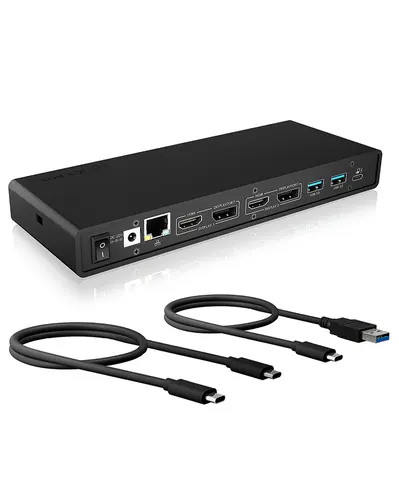 ICY BOX IB-DK2245AC Przewodowa USB 3.2 Gen 1 (3.1 Gen 1) Type-C Czarny