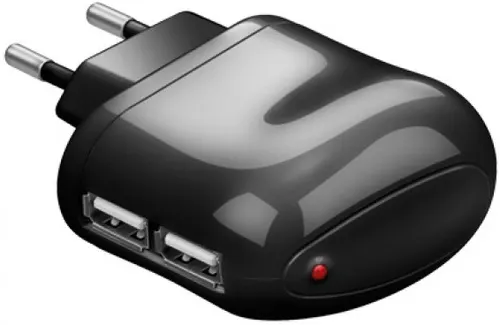 Techly IPW-USB-2A2P ładowarka do urządzeń przenośnych Aparat cyfrowy, Telefon komórkowy, MP3, MP4, Tablet Czarny Prąd przemienny Wewnętrzna