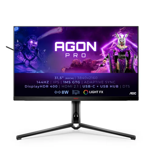 AOC AG324UX/69 monitor komputerowy 80 cm (31.5") 3840 x 2160 px Czarny, Czerwony