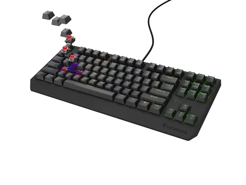 GENESIS Thor 230 TKL Outemu Red klawiatura Gaming USB + RF Wireless + Bluetooth QWERTY Czarny