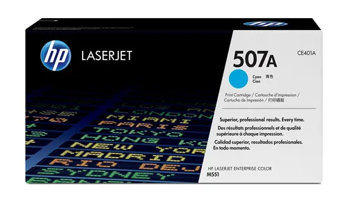 HP 507A oryginalny wkład z błękitnym tonerem LaserJet