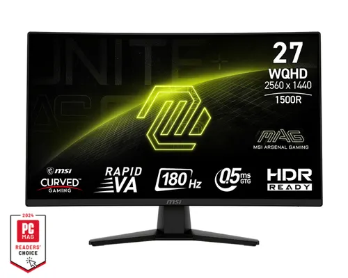 MSI MAG 274CQF monitor komputerowy 68,6 cm (27") 2560 x 1440 px Wide Quad HD Czarny
