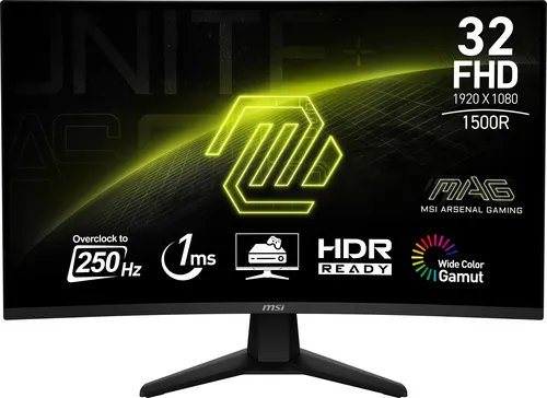 MSI MAG 32C6X monitor komputerowy 80 cm (31.5") 1920 x 1080 px Full HD Czarny