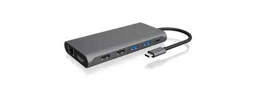 ICY BOX IB-DK4050-CPD Przewodowa USB 3.2 Gen 1 (3.1 Gen 1) Type-C Antracyt