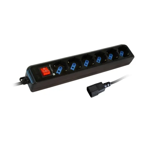 Techly IUPS-PCP-6V rozgałęziacz 1,5 m 6 x gniazdo sieciowe Czarny