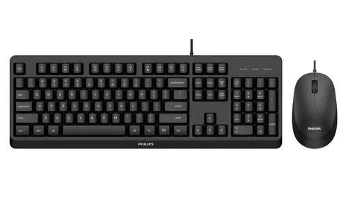 Philips 2000 series SPT6207BL/00 klawiatura Dołączona myszka Uniwersalne USB QWERTY Angielski Czarny