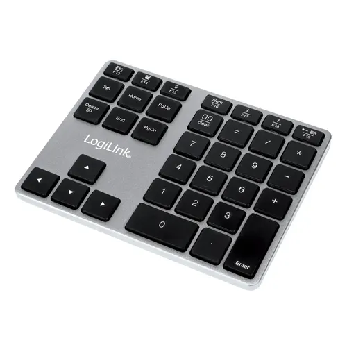 LogiLink ID0187 klawiatura numeryczna Uniwersalne Bluetooth Aluminium, Czarny