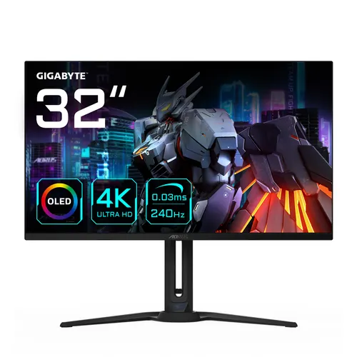 GIGABYTE AORUS FO32U2 monitor komputerowy 80 cm (31.5") 3840 x 2160 px 4K Ultra HD OLED Czarny