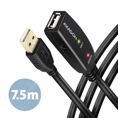 Axagon ADR-207 kabel USB USB 2.0 7,5 m USB A 0,48 Gbit/s Czarny