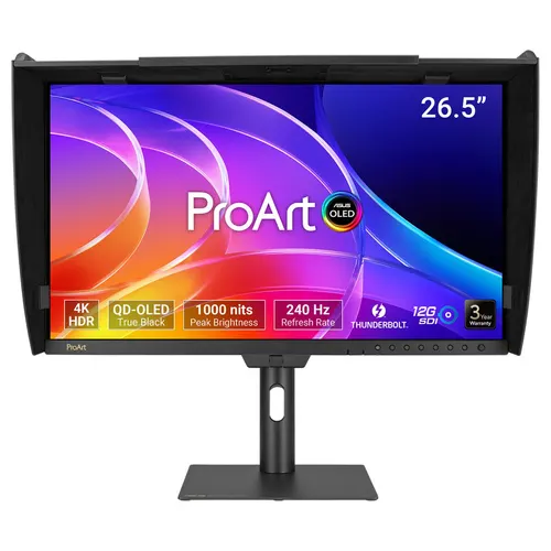 ASUS ProArt OLED PA27USD monitor komputerowy 67,3 cm (26.5") 3840 x 2160 px 4K Ultra HD QD-OLED Czarny