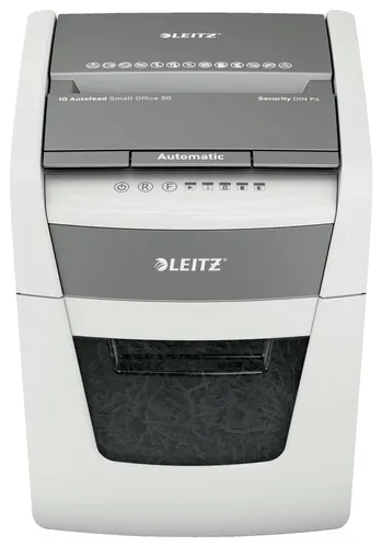 Leitz Autofeed 50X P4 Small Office niszczarka Rozdrabnianie krzyżowe 55 dB 22 cm Biały