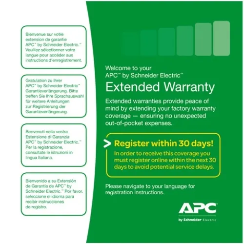 APC WEXTWAR1YR-SE-03 rozszerzenia gwarancji 1 x licencja 1 lat(a)