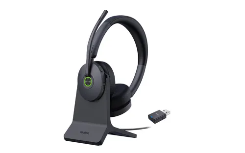 Yealink WH68 Hybrid with Charging Stand Headset Zestaw słuchawkowy Przewodowy i Bezprzewodowy Opaska na głowę Połączenia/muzyka USB Type-C Bluetooth Podstawka do ładowania Czarny