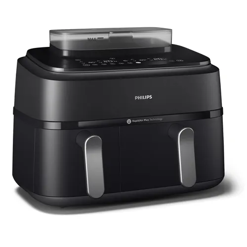 Philips 5000 series NA551/00 frytkownica Podwójny 9 l Autonomiczny 2750 W Frytkownica na gorące powietrze Czarny, Srebrny