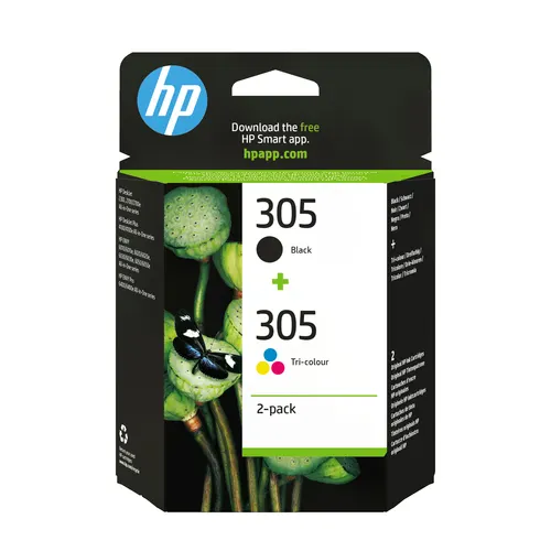HP Zestaw 2 oryginalnych trójkolorowy/czarnych wkładów atramentowych 305 (6ZD17AE)