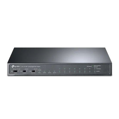 TP-Link TL-SL1311MP przełącznik sieciowy Nie zarządzany Fast Ethernet (10/100) Obsługa PoE Czarny