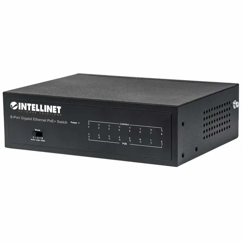 Intellinet 561204 przełącznik sieciowy Zarządzany Gigabit Ethernet (10/100/1000) Obsługa PoE Czarny