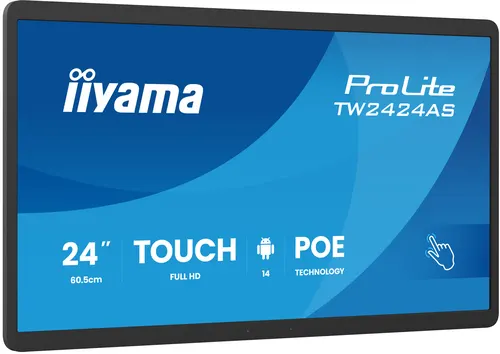 iiyama TW2424AS-B3P signage display Interaktywny płaski panel 60,5 cm (23.8") Wi-Fi 450 cd/m² Full HD Czarny Ekran dotykowy Procesor wbudowany Android 24/7