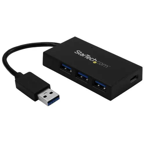 StarTech.com HB30A3A1CSFS huby i koncentratory USB 3.2 Gen 1 (3.1 Gen 1) Type-A 5000 Mbit/s Czarny