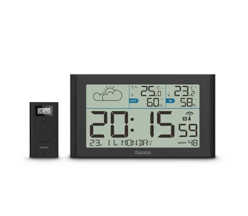 Hama 00222216 cyfrowa stacja meteorologiczna Czarny Bateria