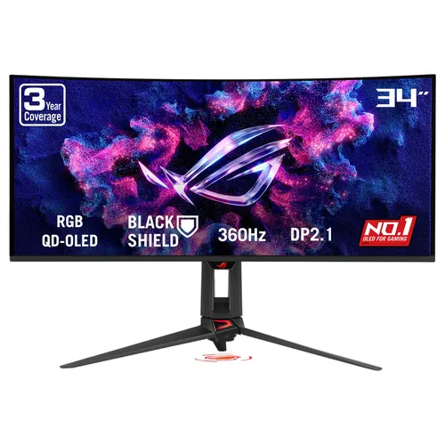 ASUS ROG Swift OLED PG34WCDN monitor komputerowy 86,4 cm (34") 3440 x 1440 px Wide Quad HD QD-OLED Czarny