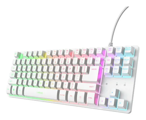 Trust GXT 833W Thado TKL klawiatura Gaming USB QWERTY US English Biały