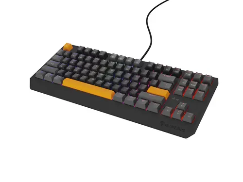 GENESIS Thor 230 TKL Anchor Gray Positive Outemu Red klawiatura Gaming USB + RF Wireless + Bluetooth QWERTY Czarny, Szary, Pomarańczowy