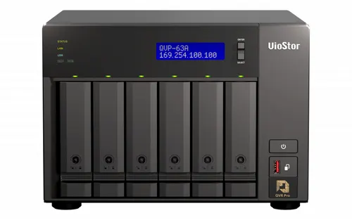 QNAP QVP-63A serwer danych NAS Tower Intel® Core™ i3 i3-8100T 16 GB DDR4 0 TB QVR Pro OS (QVP) Czarny