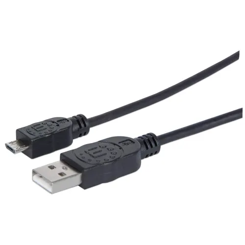 Manhattan 307178 kabel USB USB 2.0 1,8 m USB A Micro-USB B 0,48 Gbit/s Czarny