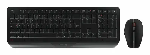 CHERRY JD-7000FR-2 klawiatura Dołączona myszka Dom/Biuro RF Wireless AZERTY Francuski Czarny