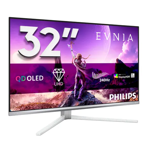 Philips Evnia 8000 32M2N8900/00 monitor komputerowy 80 cm (31.5") 3840 x 2160 px 4K Ultra HD QD-OLED Biały