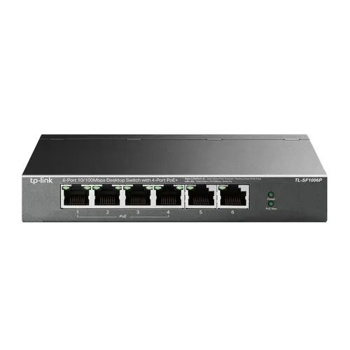 TP-Link TL-SF1006P przełącznik sieciowy Nie zarządzany Fast Ethernet (10/100) Obsługa PoE Czarny